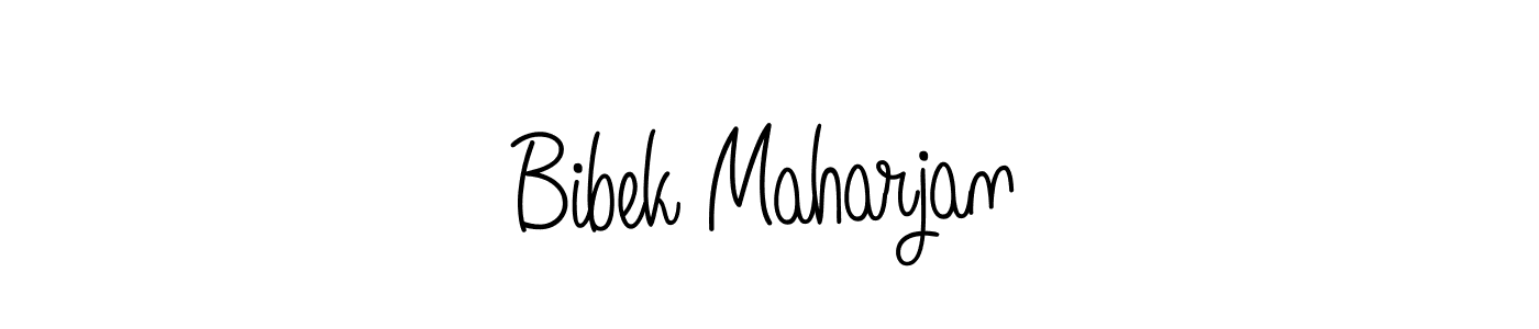 The best way (Angelique-Rose-font-FFP) to make a short signature is to pick only two or three words in your name. The name Bibek Maharjan include a total of six letters. For converting this name. Bibek Maharjan signature style 5 images and pictures png