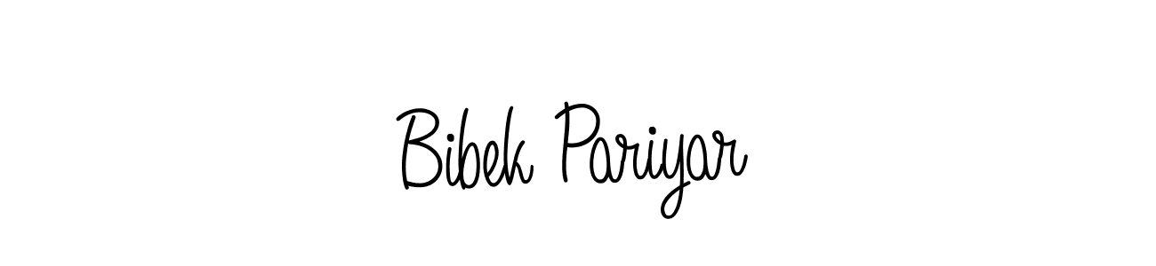 You should practise on your own different ways (Angelique-Rose-font-FFP) to write your name (Bibek Pariyar) in signature. don't let someone else do it for you. Bibek Pariyar signature style 5 images and pictures png