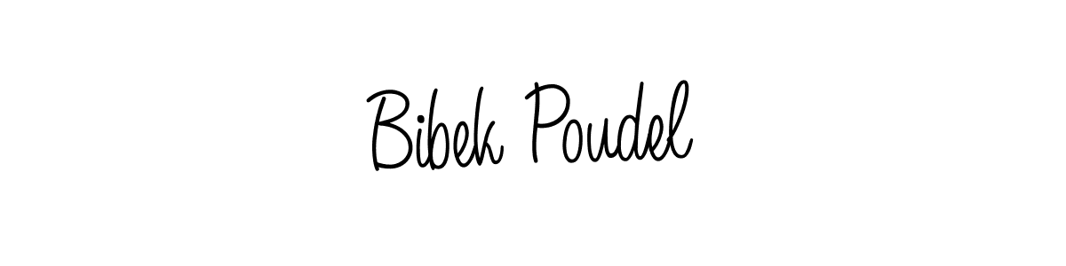 Bibek Poudel stylish signature style. Best Handwritten Sign (Angelique-Rose-font-FFP) for my name. Handwritten Signature Collection Ideas for my name Bibek Poudel. Bibek Poudel signature style 5 images and pictures png