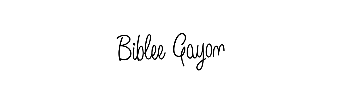 You should practise on your own different ways (Angelique-Rose-font-FFP) to write your name (Biblee Gayon) in signature. don't let someone else do it for you. Biblee Gayon signature style 5 images and pictures png