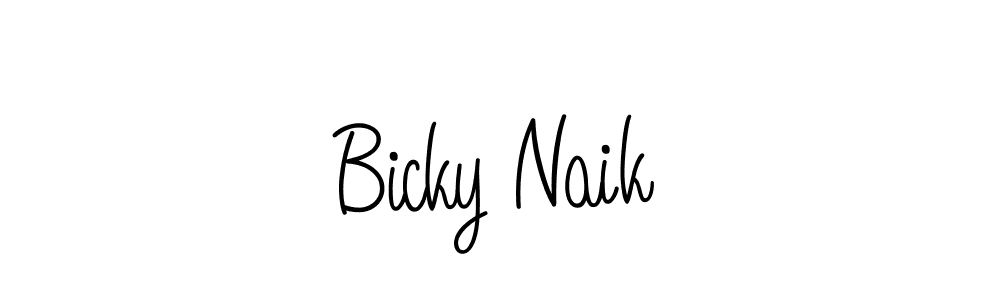 Make a beautiful signature design for name Bicky Naik. With this signature (Angelique-Rose-font-FFP) style, you can create a handwritten signature for free. Bicky Naik signature style 5 images and pictures png