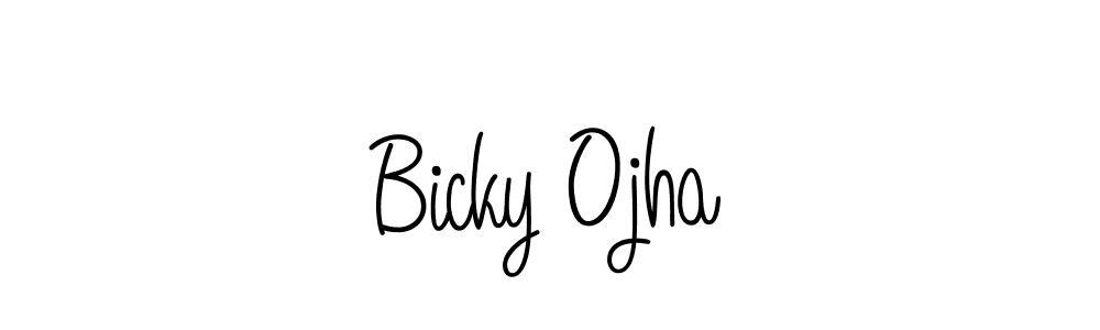 Bicky Ojha stylish signature style. Best Handwritten Sign (Angelique-Rose-font-FFP) for my name. Handwritten Signature Collection Ideas for my name Bicky Ojha. Bicky Ojha signature style 5 images and pictures png