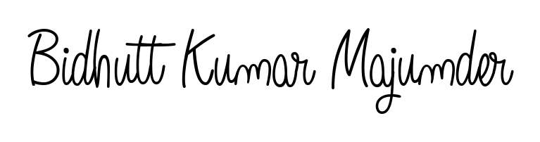 Discover how Bidhutt Kumar Majumder looks in an executive cursive font (Angelique-Rose-font-FFP). Perfect for legal documents, invoices, and certificates. Bidhutt Kumar Majumder signature style 5 images and pictures png