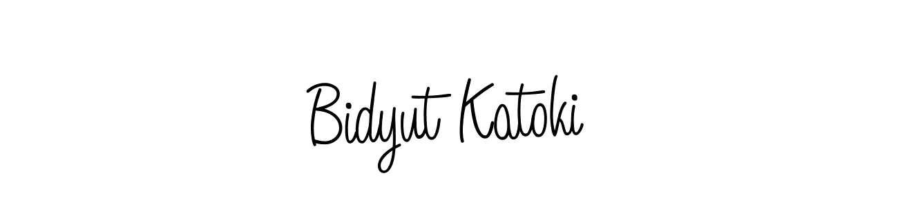 Create a beautiful signature design for name Bidyut Katoki. With this signature (Angelique-Rose-font-FFP) fonts, you can make a handwritten signature for free. Bidyut Katoki signature style 5 images and pictures png