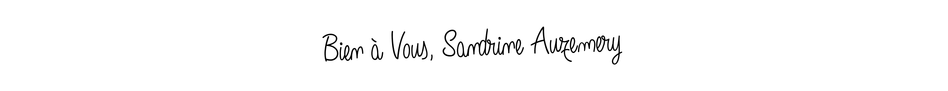 Create a beautiful signature design for name Bien à Vous, Sandrine Auzemery. With this signature (Angelique-Rose-font-FFP) fonts, you can make a handwritten signature for free. Bien à Vous, Sandrine Auzemery signature style 5 images and pictures png