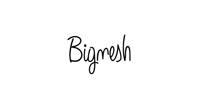 How to make Bignesh name signature. Use Angelique-Rose-font-FFP style for creating short signs online. This is the latest handwritten sign. Bignesh signature style 5 images and pictures png