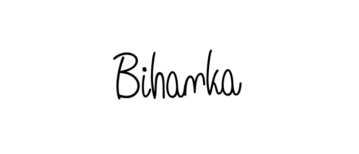 Design your own signature with our free online signature maker. With this signature software, you can create a handwritten (Angelique-Rose-font-FFP) signature for name Bihanka. Bihanka signature style 5 images and pictures png