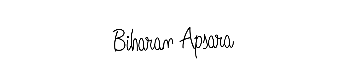 if you are searching for the best signature style for your name Biharan Apsara. so please give up your signature search. here we have designed multiple signature styles  using Angelique-Rose-font-FFP. Biharan Apsara signature style 5 images and pictures png