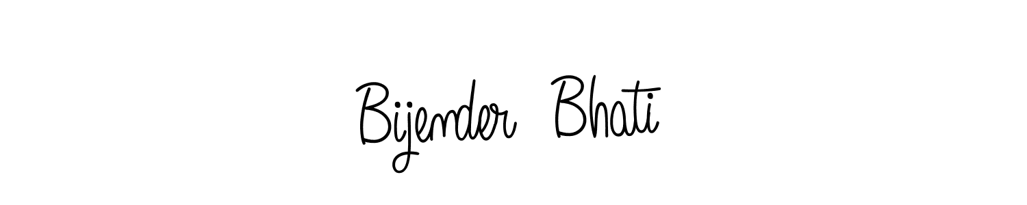 You should practise on your own different ways (Angelique-Rose-font-FFP) to write your name (Bijender  Bhati) in signature. don't let someone else do it for you. Bijender  Bhati signature style 5 images and pictures png
