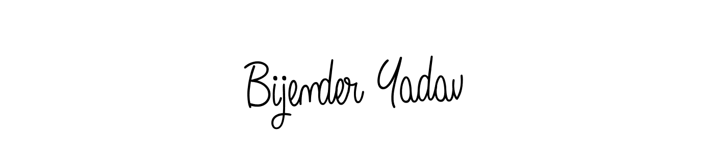 Make a beautiful signature design for name Bijender Yadav. With this signature (Angelique-Rose-font-FFP) style, you can create a handwritten signature for free. Bijender Yadav signature style 5 images and pictures png