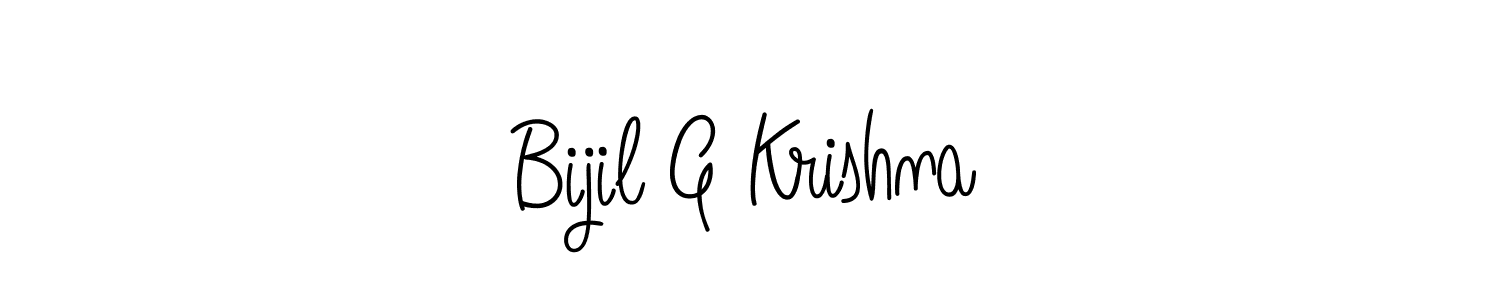 Use a signature maker to create a handwritten signature online. With this signature software, you can design (Angelique-Rose-font-FFP) your own signature for name Bijil G Krishna. Bijil G Krishna signature style 5 images and pictures png