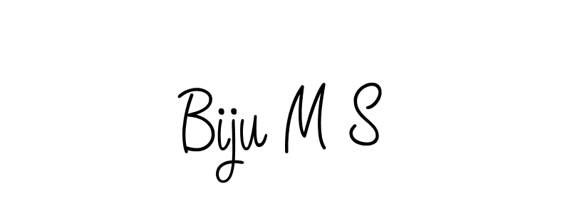 Design your own signature with our free online signature maker. With this signature software, you can create a handwritten (Angelique-Rose-font-FFP) signature for name Biju M S. Biju M S signature style 5 images and pictures png