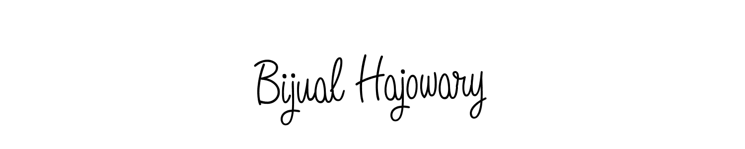 Design your own signature with our free online signature maker. With this signature software, you can create a handwritten (Angelique-Rose-font-FFP) signature for name Bijual Hajowary. Bijual Hajowary signature style 5 images and pictures png