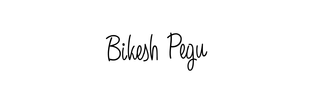 Use a signature maker to create a handwritten signature online. With this signature software, you can design (Angelique-Rose-font-FFP) your own signature for name Bikesh Pegu. Bikesh Pegu signature style 5 images and pictures png