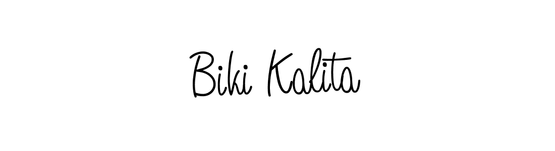 How to make Biki Kalita name signature. Use Angelique-Rose-font-FFP style for creating short signs online. This is the latest handwritten sign. Biki Kalita signature style 5 images and pictures png