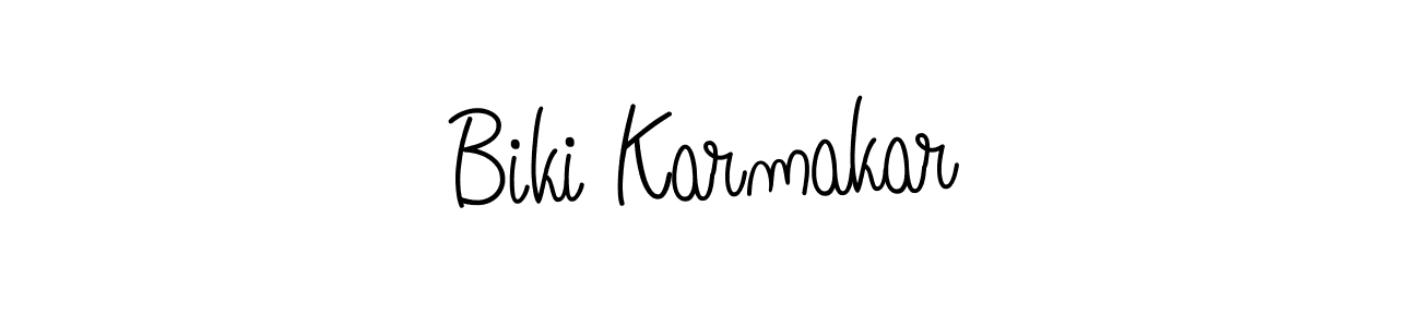 Design your own signature with our free online signature maker. With this signature software, you can create a handwritten (Angelique-Rose-font-FFP) signature for name Biki Karmakar. Biki Karmakar signature style 5 images and pictures png