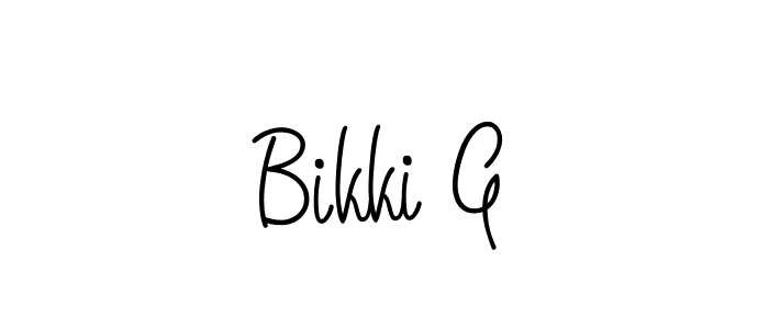 Design your own signature with our free online signature maker. With this signature software, you can create a handwritten (Angelique-Rose-font-FFP) signature for name Bikki G. Bikki G signature style 5 images and pictures png