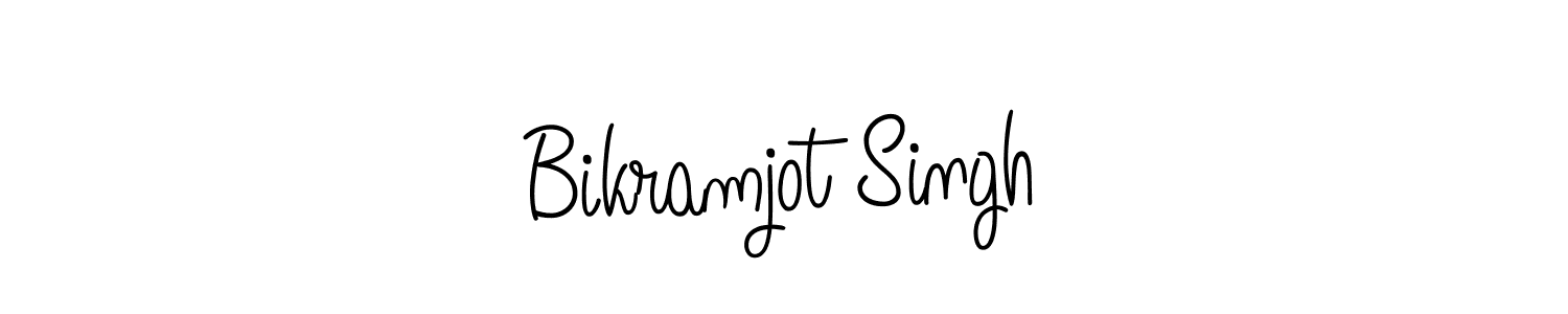 The best way (Angelique-Rose-font-FFP) to make a short signature is to pick only two or three words in your name. The name Bikramjot Singh include a total of six letters. For converting this name. Bikramjot Singh signature style 5 images and pictures png