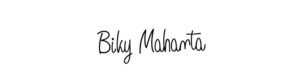 You should practise on your own different ways (Angelique-Rose-font-FFP) to write your name (Biky Mahanta) in signature. don't let someone else do it for you. Biky Mahanta signature style 5 images and pictures png