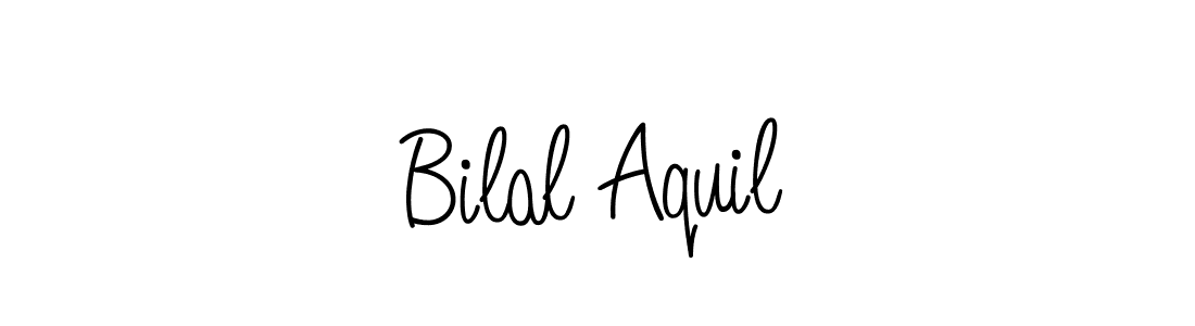 The best way (Angelique-Rose-font-FFP) to make a short signature is to pick only two or three words in your name. The name Bilal Aquil include a total of six letters. For converting this name. Bilal Aquil signature style 5 images and pictures png