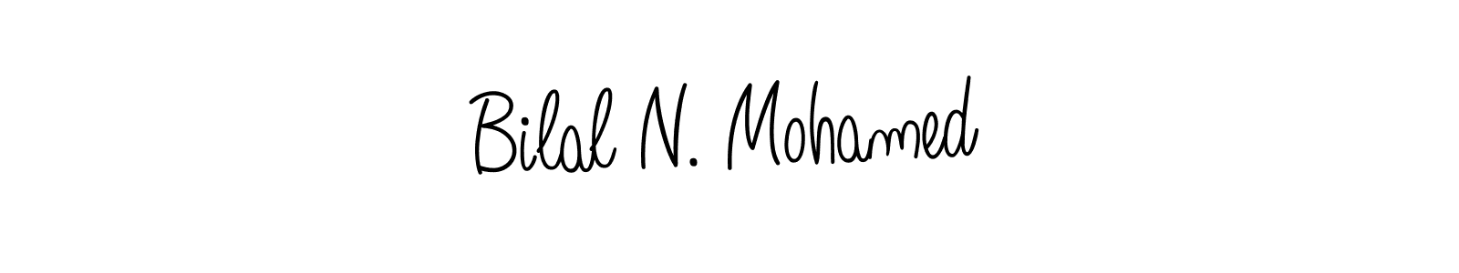 The best way (Angelique-Rose-font-FFP) to make a short signature is to pick only two or three words in your name. The name Bilal N. Mohamed include a total of six letters. For converting this name. Bilal N. Mohamed signature style 5 images and pictures png