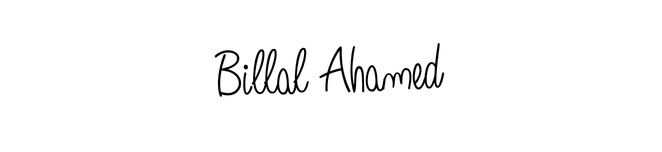 Use a signature maker to create a handwritten signature online. With this signature software, you can design (Angelique-Rose-font-FFP) your own signature for name Billal Ahamed. Billal Ahamed signature style 5 images and pictures png