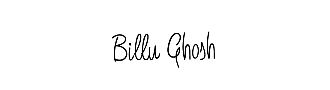 You should practise on your own different ways (Angelique-Rose-font-FFP) to write your name (Billu Ghosh) in signature. don't let someone else do it for you. Billu Ghosh signature style 5 images and pictures png