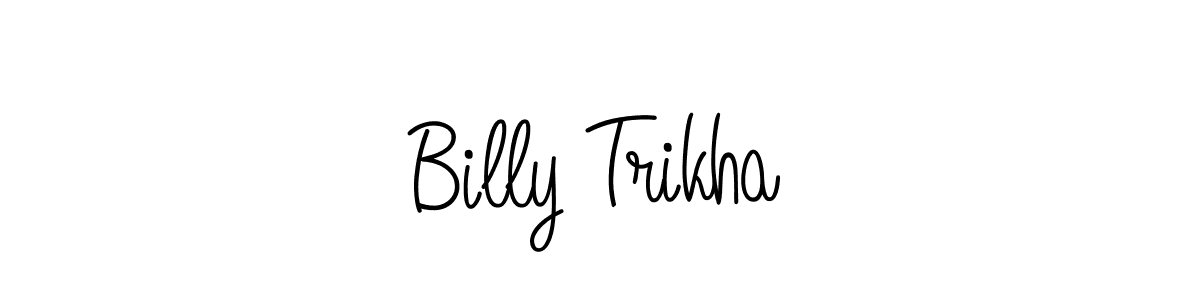 How to make Billy Trikha name signature. Use Angelique-Rose-font-FFP style for creating short signs online. This is the latest handwritten sign. Billy Trikha signature style 5 images and pictures png