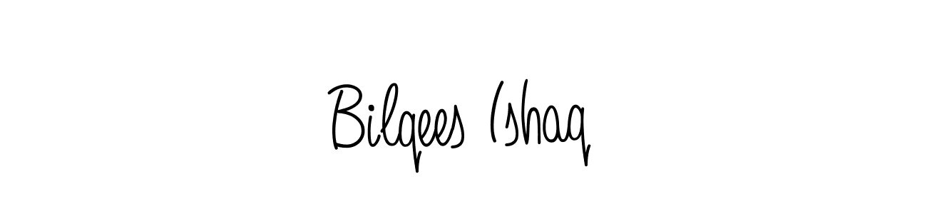 You should practise on your own different ways (Angelique-Rose-font-FFP) to write your name (Bilqees Ishaq) in signature. don't let someone else do it for you. Bilqees Ishaq signature style 5 images and pictures png