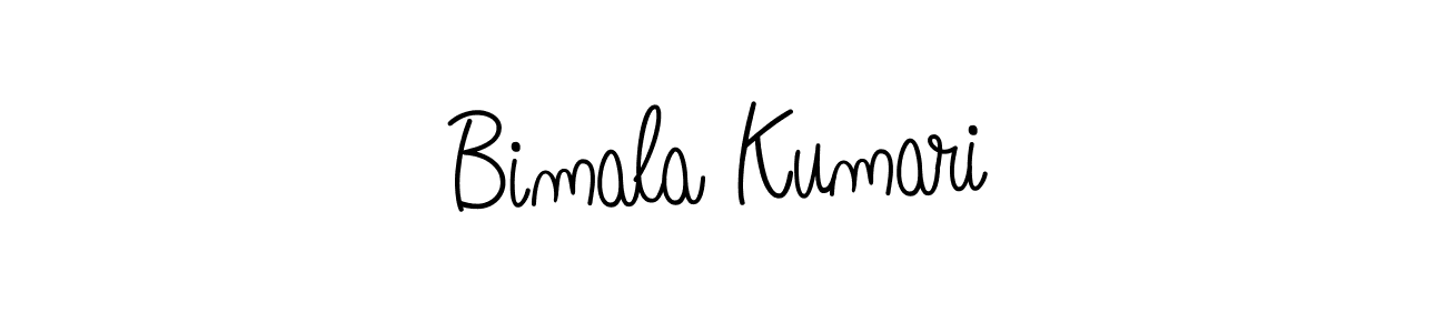Make a beautiful signature design for name Bimala Kumari. With this signature (Angelique-Rose-font-FFP) style, you can create a handwritten signature for free. Bimala Kumari signature style 5 images and pictures png