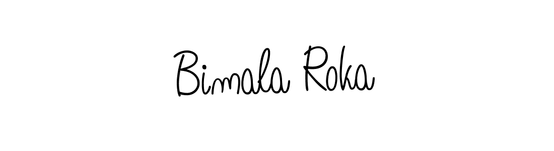 How to make Bimala Roka name signature. Use Angelique-Rose-font-FFP style for creating short signs online. This is the latest handwritten sign. Bimala Roka signature style 5 images and pictures png