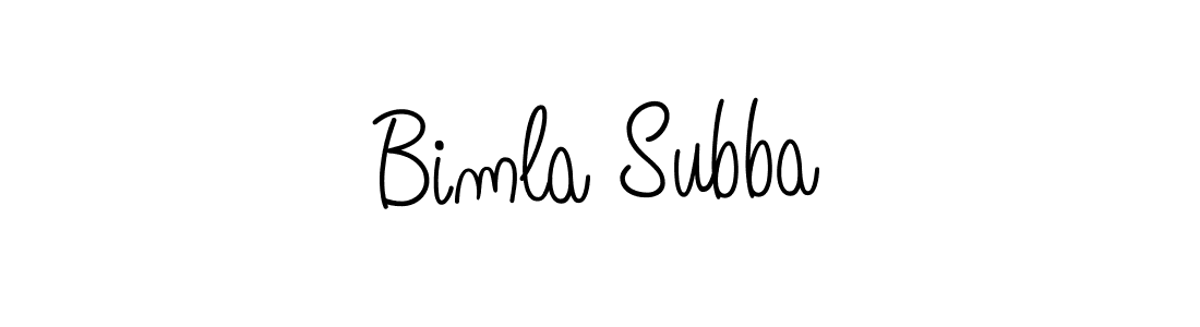 Bimla Subba stylish signature style. Best Handwritten Sign (Angelique-Rose-font-FFP) for my name. Handwritten Signature Collection Ideas for my name Bimla Subba. Bimla Subba signature style 5 images and pictures png