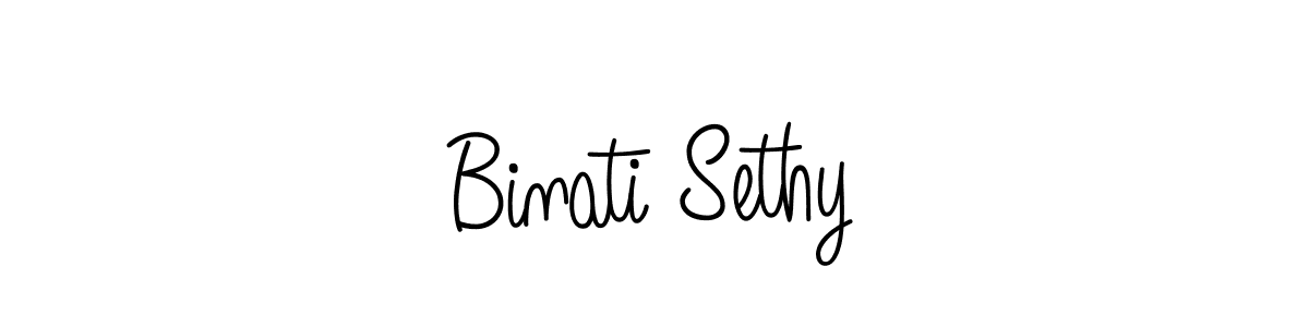 How to make Binati Sethy name signature. Use Angelique-Rose-font-FFP style for creating short signs online. This is the latest handwritten sign. Binati Sethy signature style 5 images and pictures png