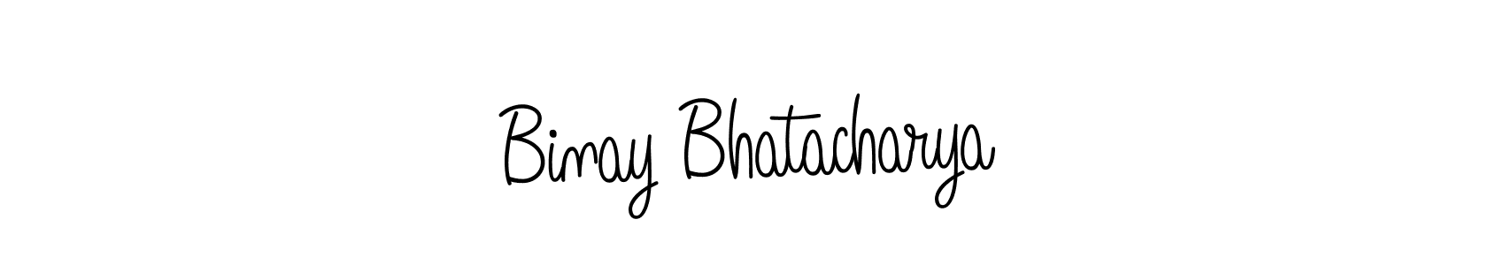 Make a beautiful signature design for name Binay Bhatacharya. With this signature (Angelique-Rose-font-FFP) style, you can create a handwritten signature for free. Binay Bhatacharya signature style 5 images and pictures png