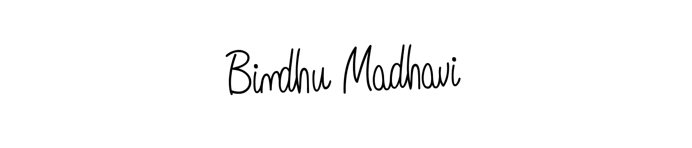 Use a signature maker to create a handwritten signature online. With this signature software, you can design (Angelique-Rose-font-FFP) your own signature for name Bindhu Madhavi. Bindhu Madhavi signature style 5 images and pictures png