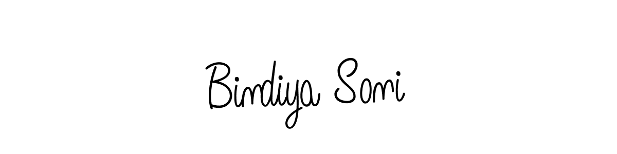 How to make Bindiya Soni name signature. Use Angelique-Rose-font-FFP style for creating short signs online. This is the latest handwritten sign. Bindiya Soni signature style 5 images and pictures png