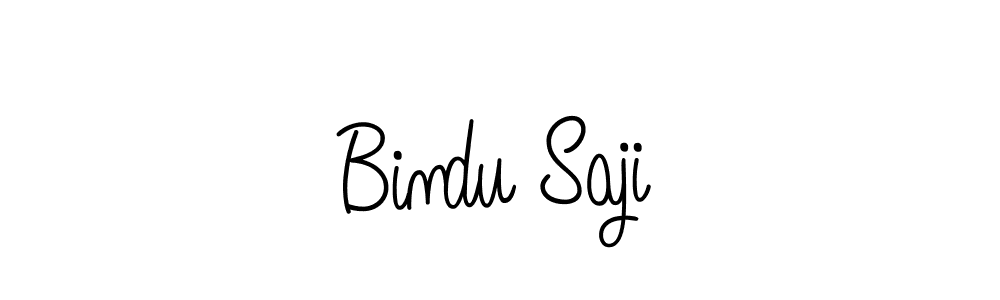 How to make Bindu Saji name signature. Use Angelique-Rose-font-FFP style for creating short signs online. This is the latest handwritten sign. Bindu Saji signature style 5 images and pictures png