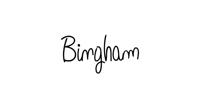 Use a signature maker to create a handwritten signature online. With this signature software, you can design (Angelique-Rose-font-FFP) your own signature for name Bingham. Bingham signature style 5 images and pictures png