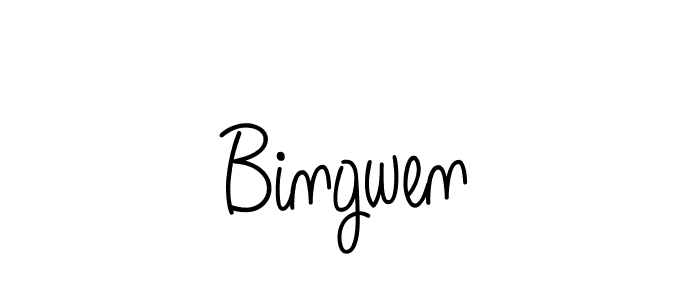The best way (Angelique-Rose-font-FFP) to make a short signature is to pick only two or three words in your name. The name Bingwen include a total of six letters. For converting this name. Bingwen signature style 5 images and pictures png
