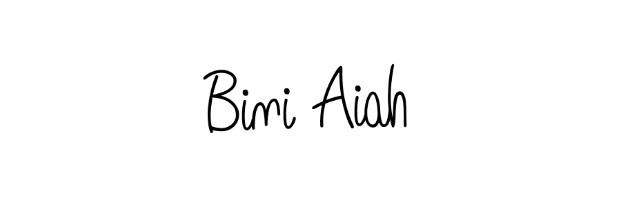 Use a signature maker to create a handwritten signature online. With this signature software, you can design (Angelique-Rose-font-FFP) your own signature for name Bini Aiah. Bini Aiah signature style 5 images and pictures png
