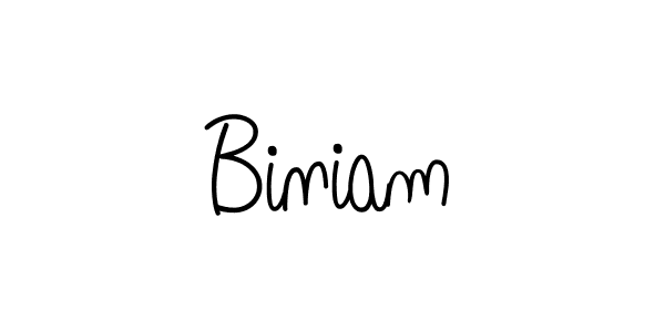 Design your own signature with our free online signature maker. With this signature software, you can create a handwritten (Angelique-Rose-font-FFP) signature for name Biniam. Biniam signature style 5 images and pictures png