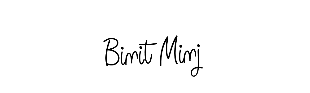 Make a beautiful signature design for name Binit Minj. With this signature (Angelique-Rose-font-FFP) style, you can create a handwritten signature for free. Binit Minj signature style 5 images and pictures png