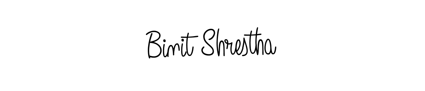 Use a signature maker to create a handwritten signature online. With this signature software, you can design (Angelique-Rose-font-FFP) your own signature for name Binit Shrestha. Binit Shrestha signature style 5 images and pictures png
