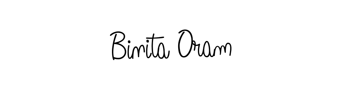 Make a beautiful signature design for name Binita Oram. With this signature (Angelique-Rose-font-FFP) style, you can create a handwritten signature for free. Binita Oram signature style 5 images and pictures png