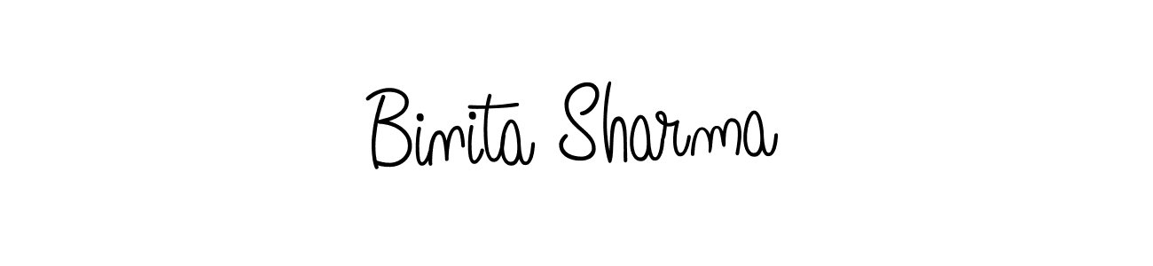 Make a beautiful signature design for name Binita Sharma. With this signature (Angelique-Rose-font-FFP) style, you can create a handwritten signature for free. Binita Sharma signature style 5 images and pictures png