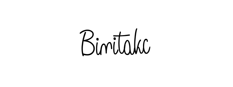 The best way (Angelique-Rose-font-FFP) to make a short signature is to pick only two or three words in your name. The name Binitakc include a total of six letters. For converting this name. Binitakc signature style 5 images and pictures png