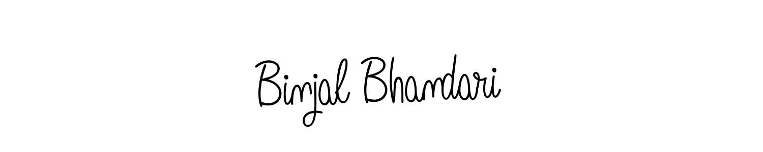 Make a beautiful signature design for name Binjal Bhandari. With this signature (Angelique-Rose-font-FFP) style, you can create a handwritten signature for free. Binjal Bhandari signature style 5 images and pictures png