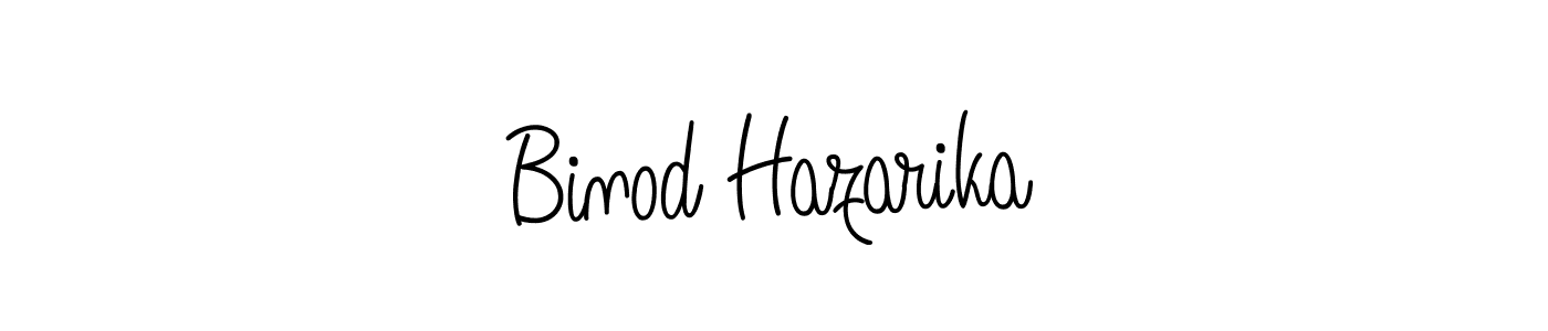 Design your own signature with our free online signature maker. With this signature software, you can create a handwritten (Angelique-Rose-font-FFP) signature for name Binod Hazarika. Binod Hazarika signature style 5 images and pictures png