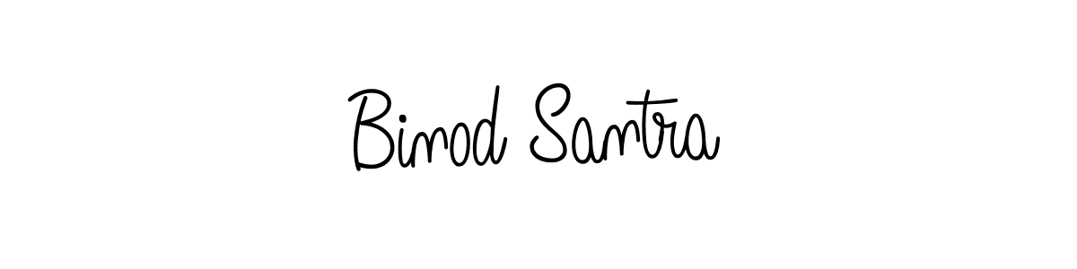 Use a signature maker to create a handwritten signature online. With this signature software, you can design (Angelique-Rose-font-FFP) your own signature for name Binod Santra. Binod Santra signature style 5 images and pictures png