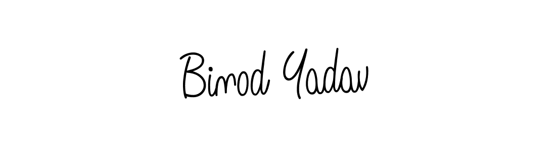 Binod Yadav stylish signature style. Best Handwritten Sign (Angelique-Rose-font-FFP) for my name. Handwritten Signature Collection Ideas for my name Binod Yadav. Binod Yadav signature style 5 images and pictures png